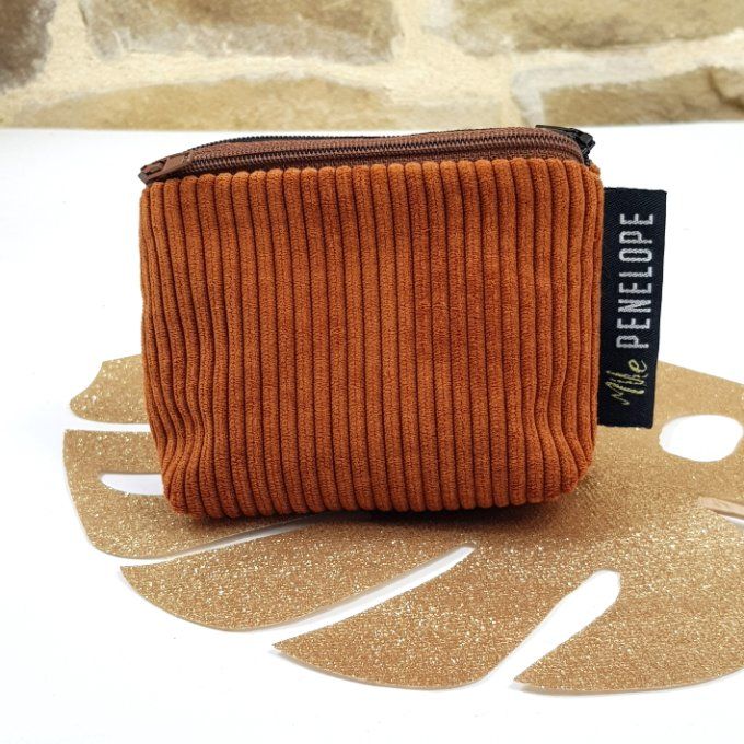 Porte monnaie Twin velours marron