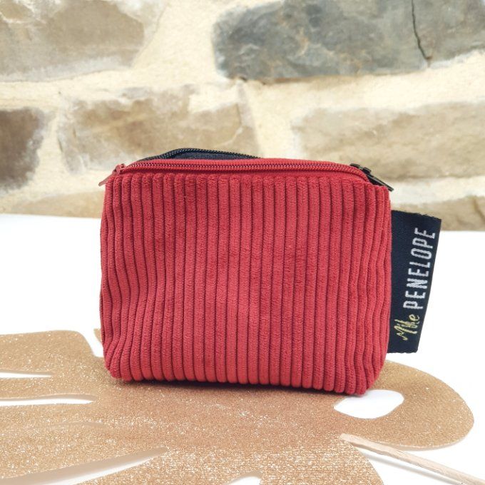 Porte monnaie Twin velours rouge