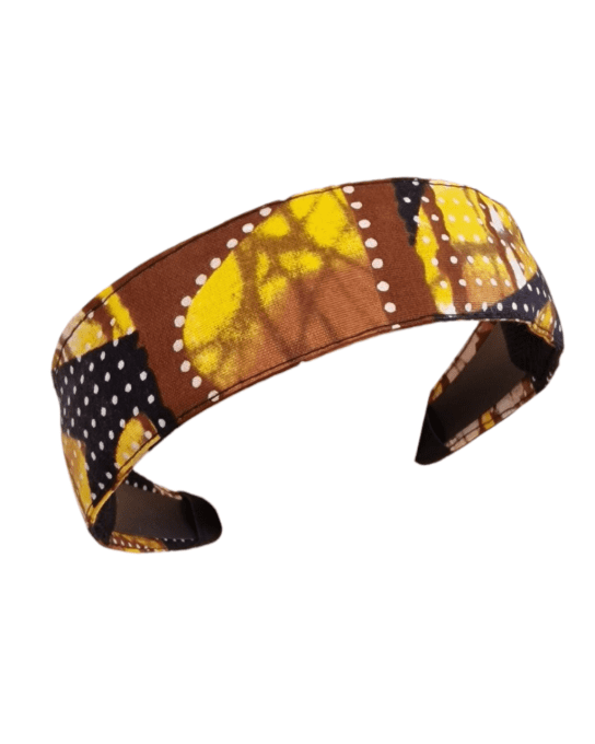 Serre tête Classic wax marron et jaune