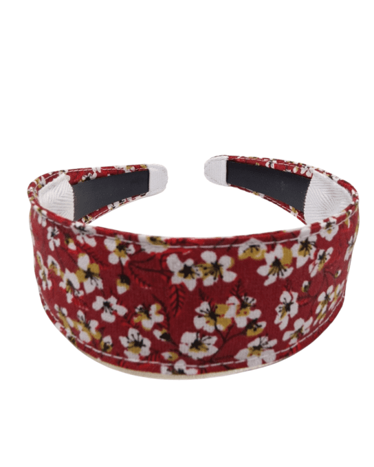 Serre tête Bandeau fleur de cerisier rouge