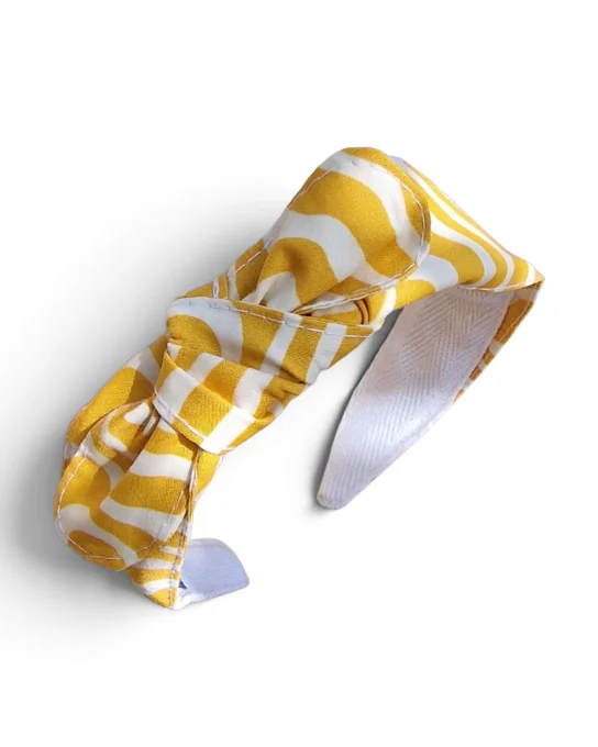 Serre-tête noué Yuzu – Jaune moutarde
