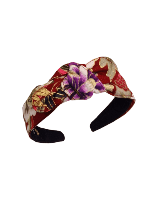 Serre tête Noué Lotus rouge