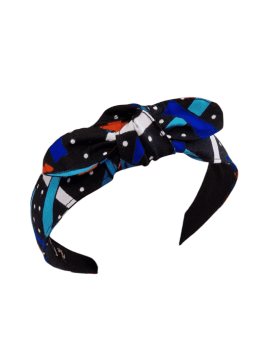 Serre tête Noué wax bleu galactic