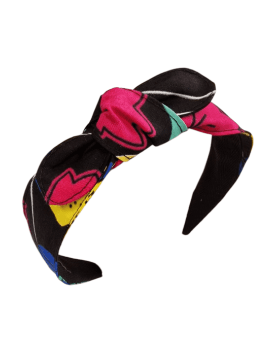 Serre tête Noué wax Fleurs de mariage multicouleur