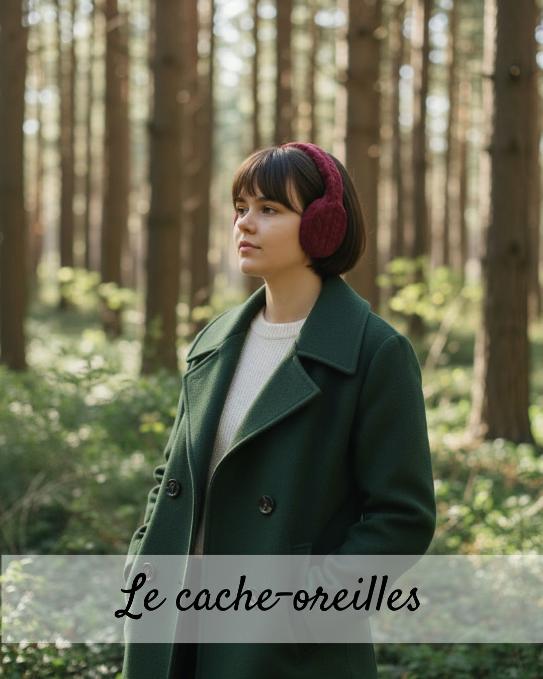 une jeune femme porte un cache oreille bordeaux très chic chaud et confortable une jeune femme porte un cache oreille bordeaux très chic chaud et confortable